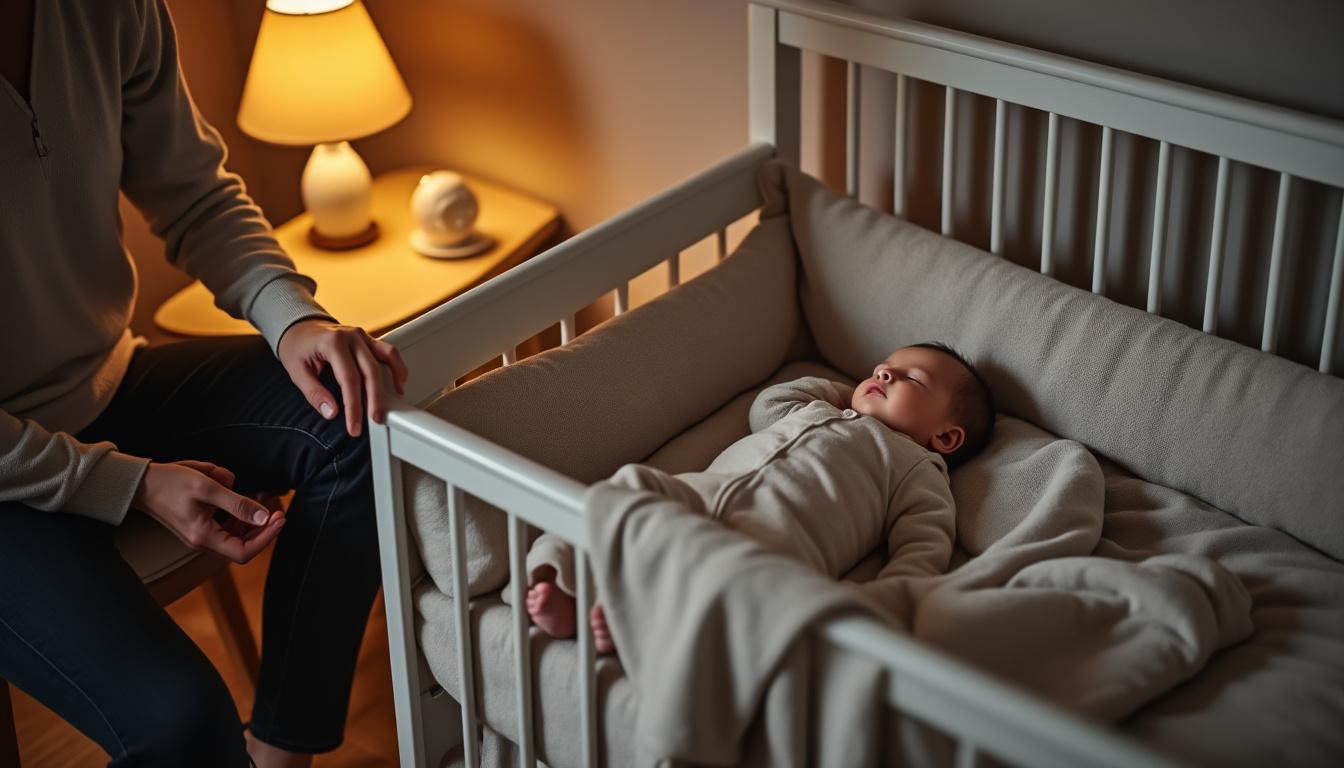 découvrez des méthodes douces pour l'endormissement autonome de votre enfant sans pleurs, incluant la pause progressive et la présence parentale pour des nuits apaisées.